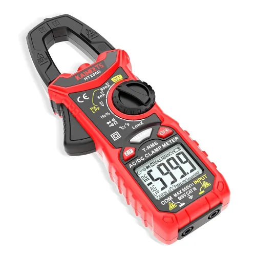 Image of KAIWEETS Digital Clamp Meter T-RMS 6000 Counts, Voltage Tester Auto-ranging, Measures AC/DC Current Voltage Temperature 