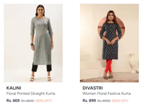 Image of Kalini Kurta For Women up to 90% Discount