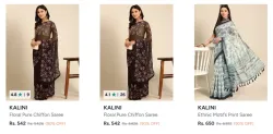 Kalini Sarees at minimum 90% Discount