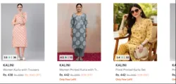 KALINI Striped Straight Kurta With Trouser Upto 90% OFF