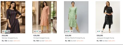 Image of Kalini Woemn's Kurtas at upto 90% Discount 
