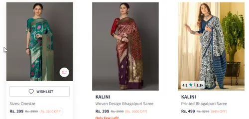 Image of Kalini Women Saree Starting @ ₹399