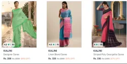 Kalini Women Sarees at minimum 89% Discount