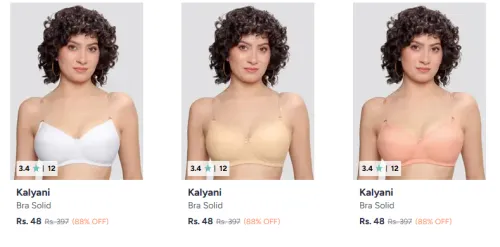 Image of Kalyani Bra Solid at Starting @ ₹48