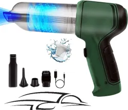 KAMALY Mini Car Vacuum with Heavy Suction and Air Blower for Car, Home Car Vacuum Cleaner (Green)