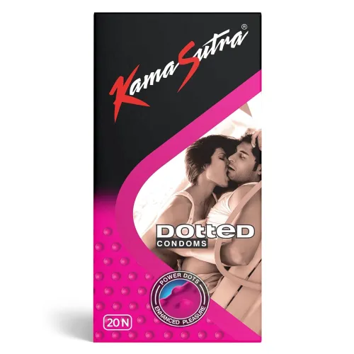 Image of KamaSutra Dotted Condoms for Men - 20 Count