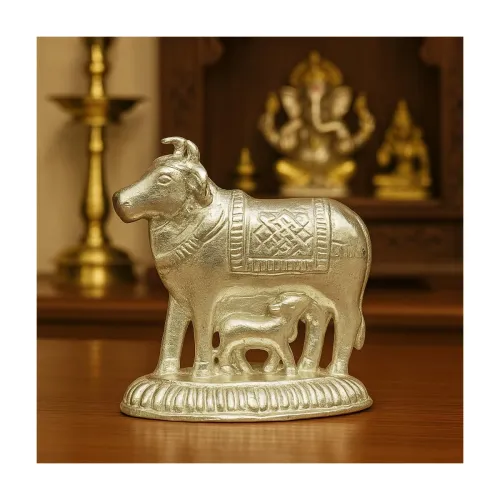 Image of Kamdhenu Cow with Calf Vastu for Puja Room