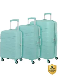 Kamiliant by American Tourister Hard Body Set of 3 Luggage 4 Wheels - (Small 55Cm |Medium 68Cm|Large79Cm)Combination Lock-Ryker - Blue