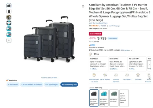 Image of Kamiliant by American Tourister 3 Pc Harrier Edge 8W Set