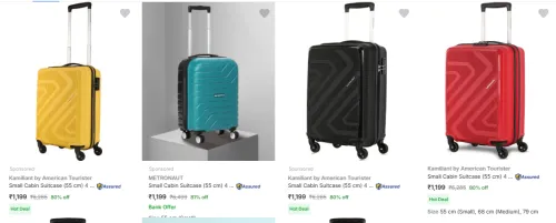 Image of Kamiliant by American Tourister 55 cm Cabin Trolley (4 wheels) – Just ₹1,199