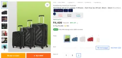 Kamiliant by American Tourister Set of 3 Luggage 4 Wheels