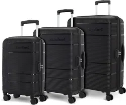 KAMILIANT Hard Body Set of 3 Luggage 8 Wheels - ARMOR - Black