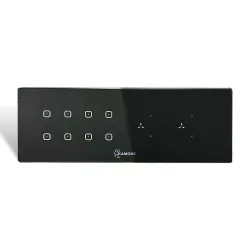 Kamonk 8 Module Custom Plate/Horizontal: (4 Gang x 2 units) + (Fan Regulator x 2 units) | Compatible with Alexa, Google Assist., Siri Shortcuts
