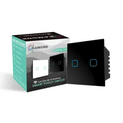 Kamonk WiFi Touch 2 Gang 15A Smart Switch