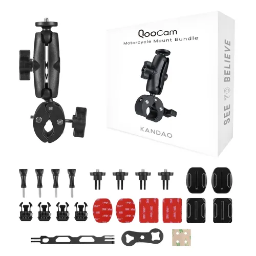Image of KanDao Motorcycle Bike Selfie Stick Handlebar Mount, Bicycle Motorcycle Clamp Mount Selfie Stick for QooCam 3 360 Camera