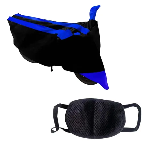 Image of Kandid Blue & Black Water Resistant Bike Cover for Bajaj Pulsar 150 DTS-I