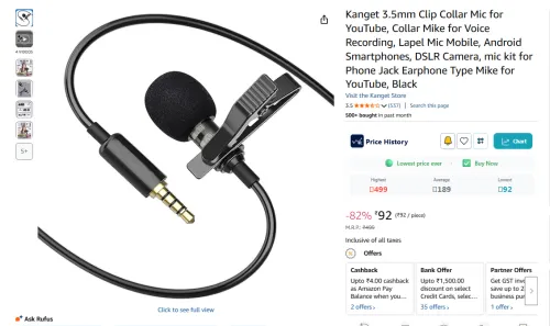 Image of Kanget 3.5mm Clip Collar Mic for YouTube