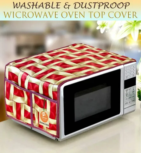 Image of KANUSHI Microwave Oven Cover  (Width: 86 cm, Red)