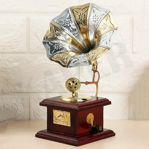 Image of KAPER Antique Gramophone Decorative Showpiece 10 Inches