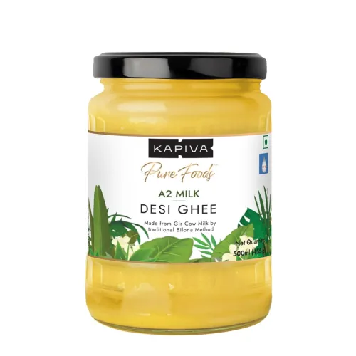 Image of Kapiva A2 Gir Cow Ghee 500ML | Authentic Desi Vedic Bilona Method | 100% Natural & Chemical-Free | Third-Party Lab Teste