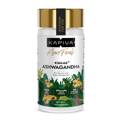 Image of Kapiva KSM-66 Ashwagandha Stress Relief Capsules