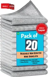 Kapture 20 Non Scratch Dish Wash Cloth for Kitchen Washing Cleaning Cloths Scrubber Pad Stainless Steel Scrub  (Medium,