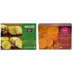 Karachi Bakery Osmania Biscuits, 400g + Karachi Bakery Badam Pista Biscuits, 400g