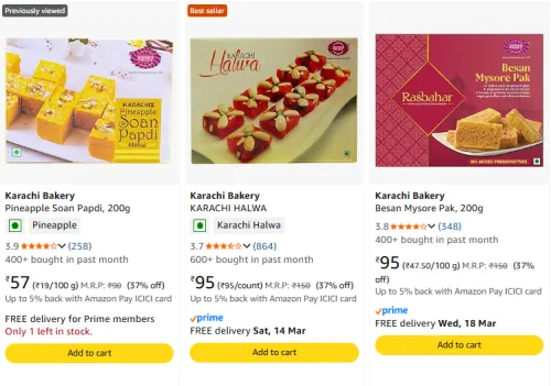 Image of Karachi Bakery Sweets @ Starting ₹57