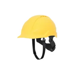 KARAM PN571 Lightweight ABS Safety Helmet for Construction & Outdoor Activities | Adjustable Chin Strap & Rachet Type Adjustment | Comfortable & Durable Hard Hat | EN Certified | Yellow