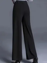 karara Women Flared Black Lycra Blend Trousers