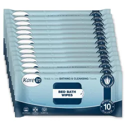 KareIn Adult Bath Wipes | Antibacterial Cleansing Towels | 120 Wipes