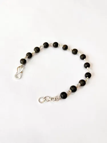 Image of Karungalkumar  Wood, Silver Beads Silver Bracelet