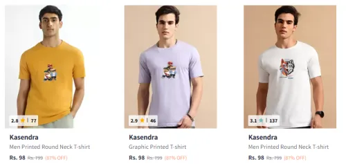 Image of Kasendra Men Tshirt Starting @ ₹98