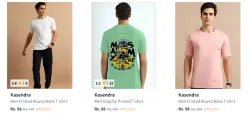 Kasendra Mens T-shirt upto 87% Discount | Starting at ₹98