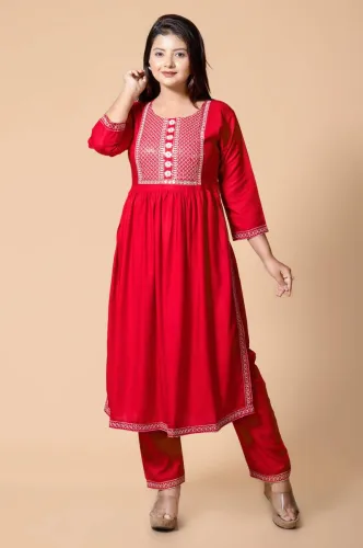 Image of KashisCreation Women Viscose Rayon Kurta Pant Set
