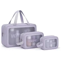 KASHIVAL Clear Travel Toiletry Bags Set, Waterproof Organizer Pouches