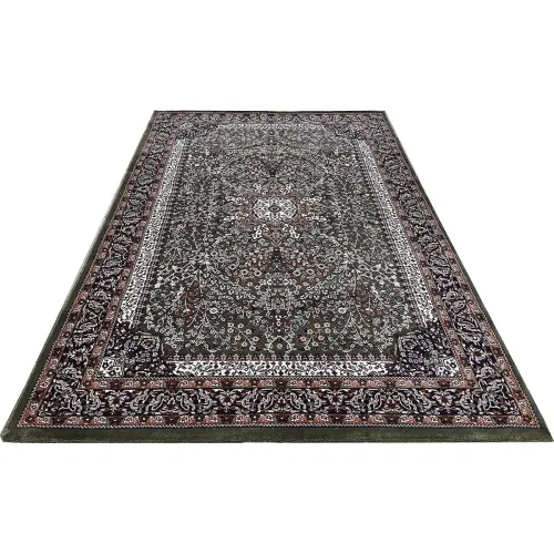 Image of Carpet Kashmiri Persian Silk Carpet for Living Room with 1 Inch Thickness Green4(6X9 FEET)