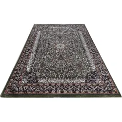 Carpet Kashmiri Persian Silk Carpet for Living Room with 1 Inch Thickness Green4(6X9 FEET)