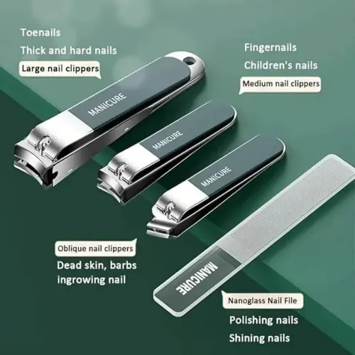 Image of KASHTHBHANJAN 10 in 1 Nail Clipper Set Stainless Steel Nail Care Kit
