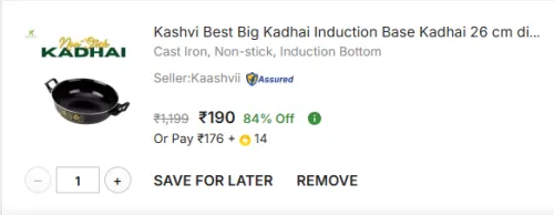 Image of Kashvi 26cm Cast Iron Induction Kadhai