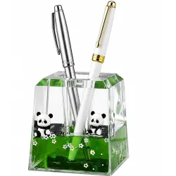Kawaii Panda Liquid Motion Paperweight with Floating Glitter, Unsinkable Fluid Sensory Desk Toy, Decorative Stress Relief Accessory for Office, Home, Study Table, Kids & Adults