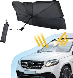 Kawax Windshield Sun Shade Umbrella - Foldable Car Umbrella Sunshade Cover UV Block Car Front Window