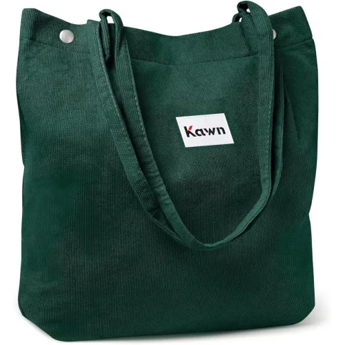 Image of Kawn® Women Corduroy Tote Bag Canvas Shoulder Purse 