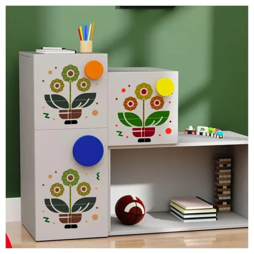 Image of Kayra Decor Flower Pot Wall Painting Stencil 