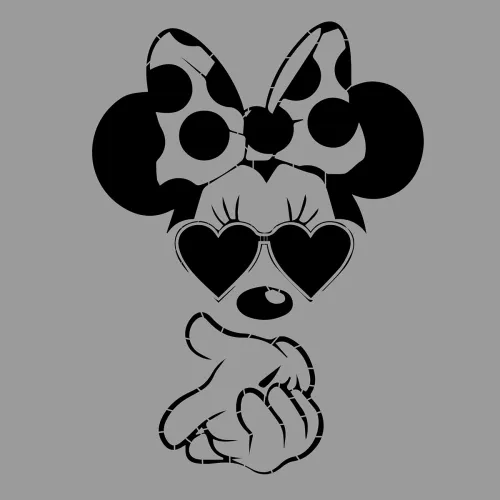Image of Kayra Decor Minnie Mouse Kids Room Wall Stencil 