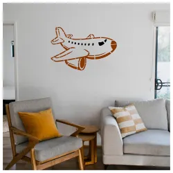 Kayra Decor Clipart Style Aeroplane Wall Stencil for Art and Craft - Size - 16 Inch x 24 inch.