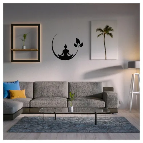 Image of Kayra Decor Yog Meditation Wall Stencil - 16x24 inch