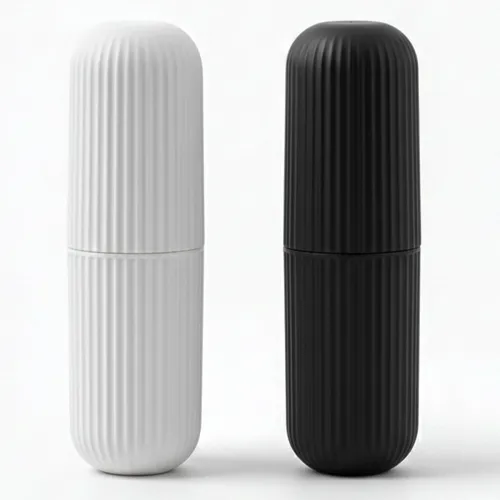 Image of KBS Toothbrush Case Cover (Pack of -2) Capsule Shape Travel Holder Storage Box