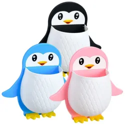 KBS Toothbrush Holder Storage Organizer for Bathroom Wall Mounted Penguin Shape