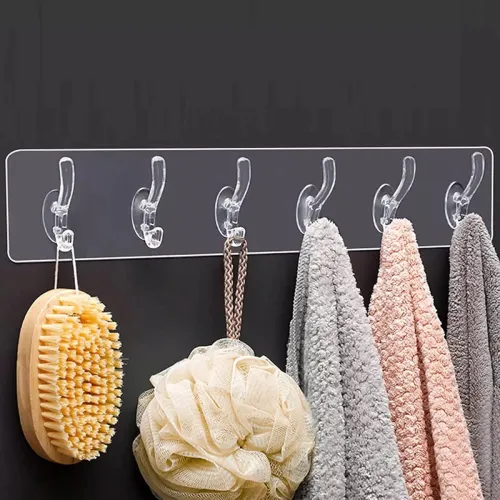 Image of KBS Transparent Wall Hanger 6-Hook-Hanger Hooks